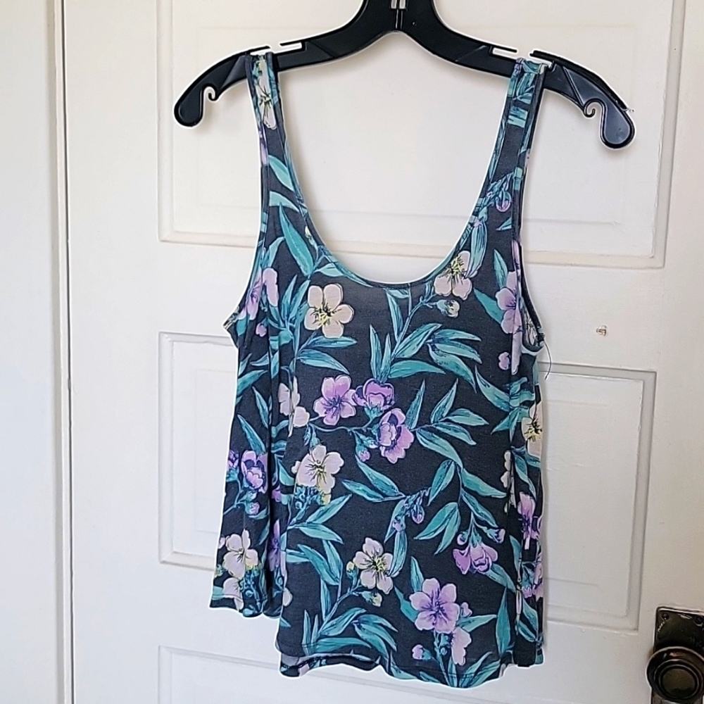 Grey aloha tank top